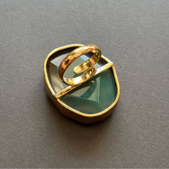 Green Aventurine Stone Statement Ring | 29g | Adjustable - Picture 5 of 9